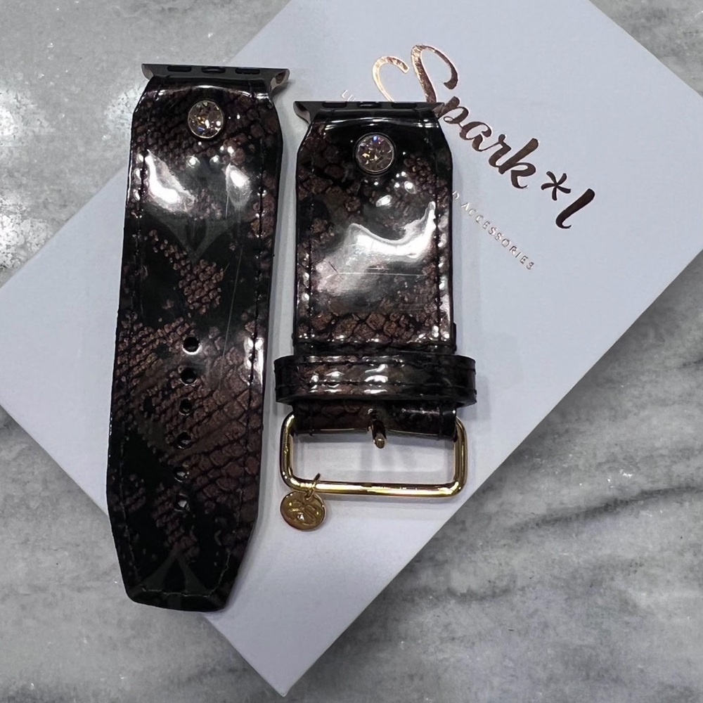 Spark*l Size 2 Sivella LV Cabas Ambre with Sepente Apple 38/40mm watch band